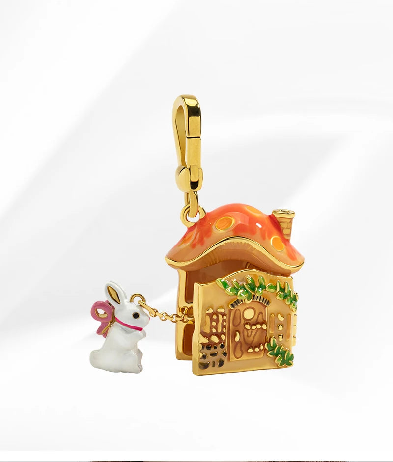 Rabbit & Mushroom House Necklace