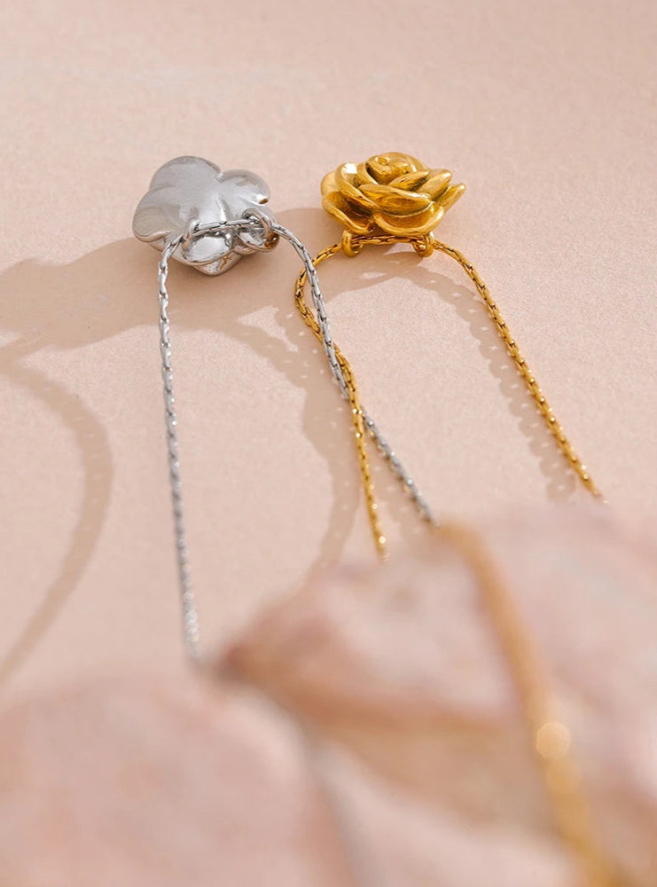 18K Gold Plated Rose Necklace - Floral Fawna