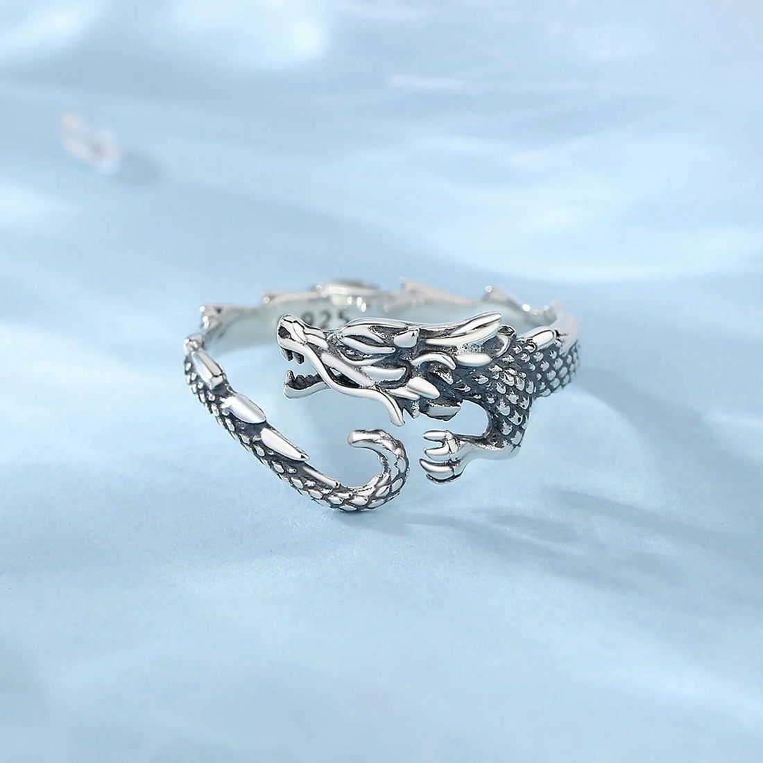 Sterling Silver Dragon Ring - Floral Fawna