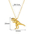 Gold Dinosaur Necklace - Floral Fawna