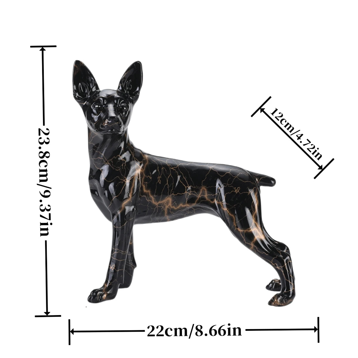 Miniature Pinscher Abstract Sculpture - Floral Fawna