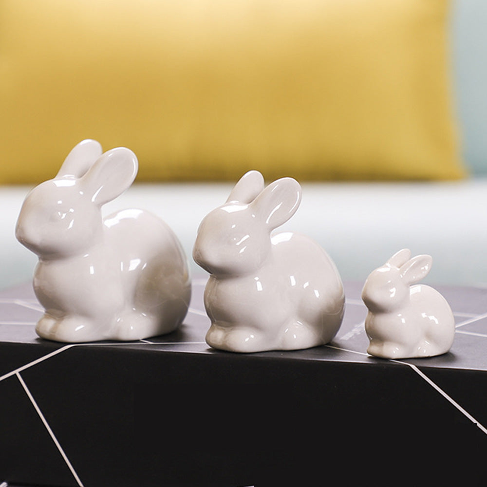 Ceramic Rabbit Ornament - Floral Fawna