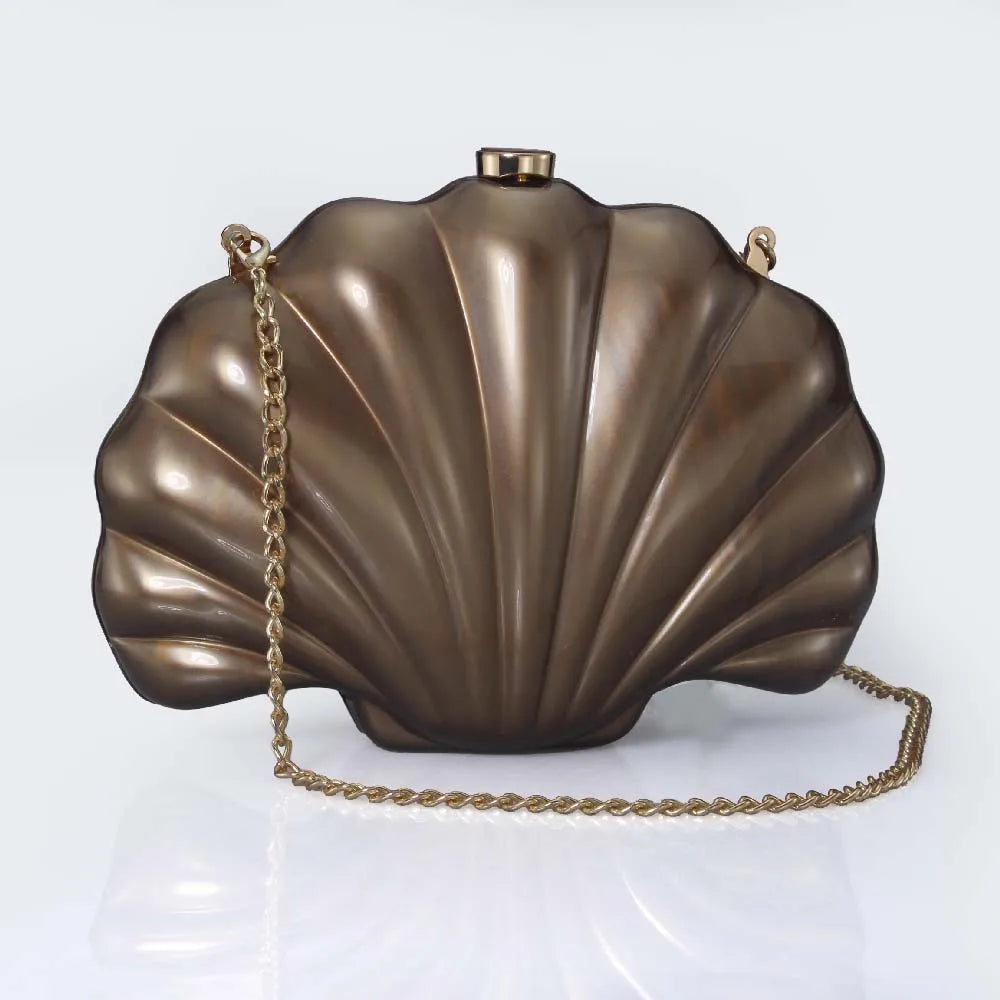 Acrylic Shell Clutch Bag - Floral Fawna