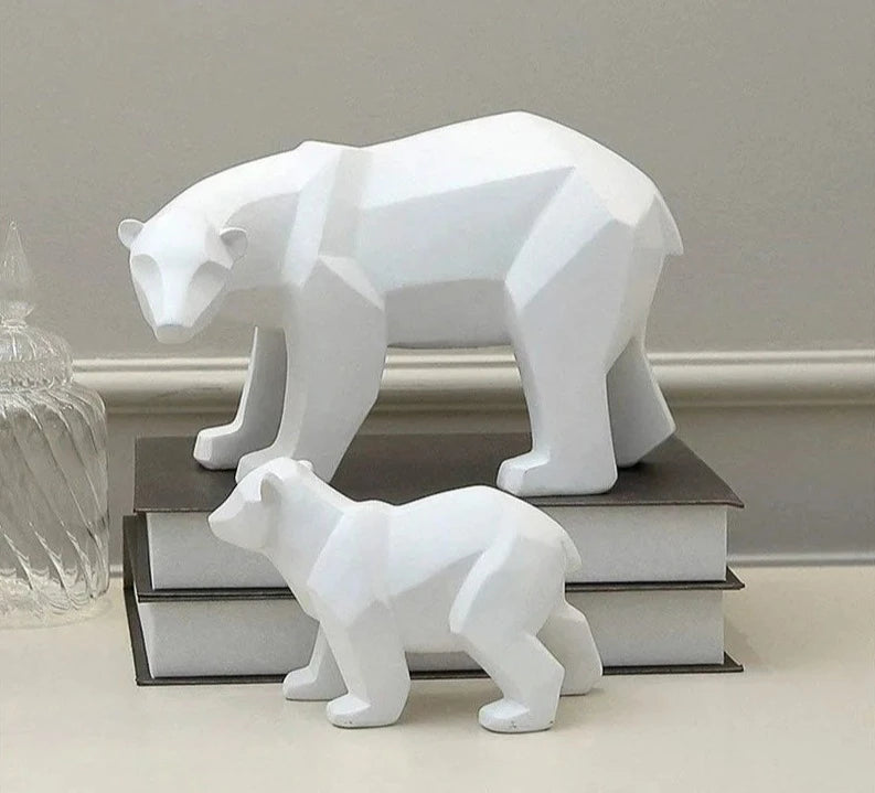 Geometric Bear Sculpture - Floral Fawna