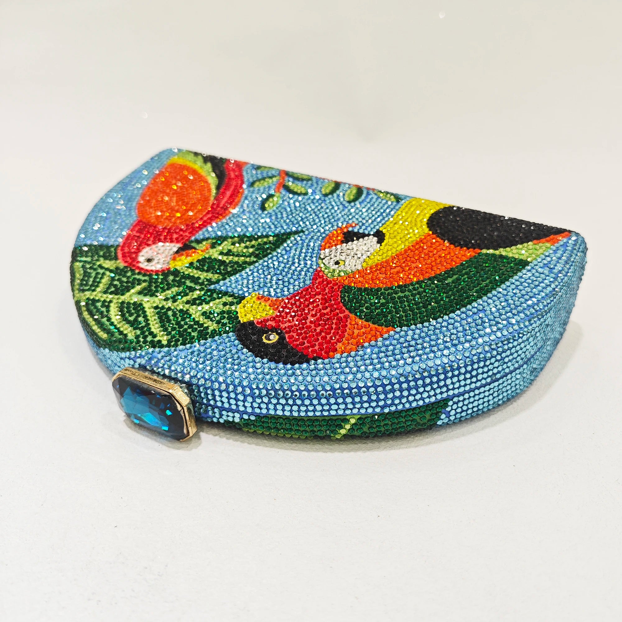 Parrot Crystal Clutch Bag - Floral Fawna