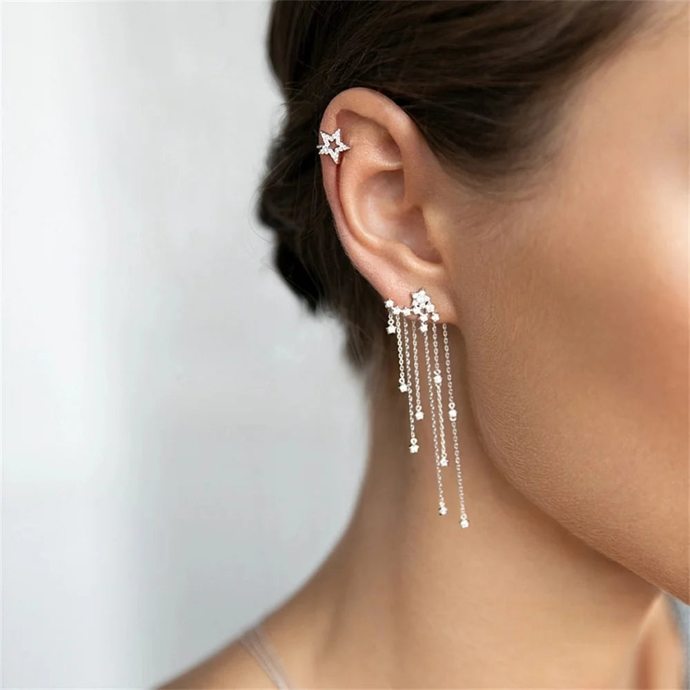Sterling Silver Constellation & Shooting Stars Earrings - Floral Fawna