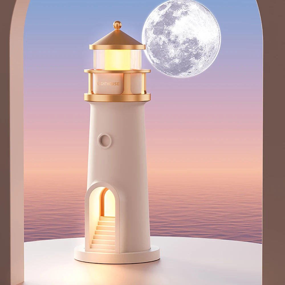 Lighthouse & Moon Projector - Floral Fawna