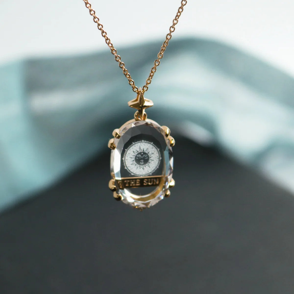 Celestial Tarot Card Necklace - Floral Fawna