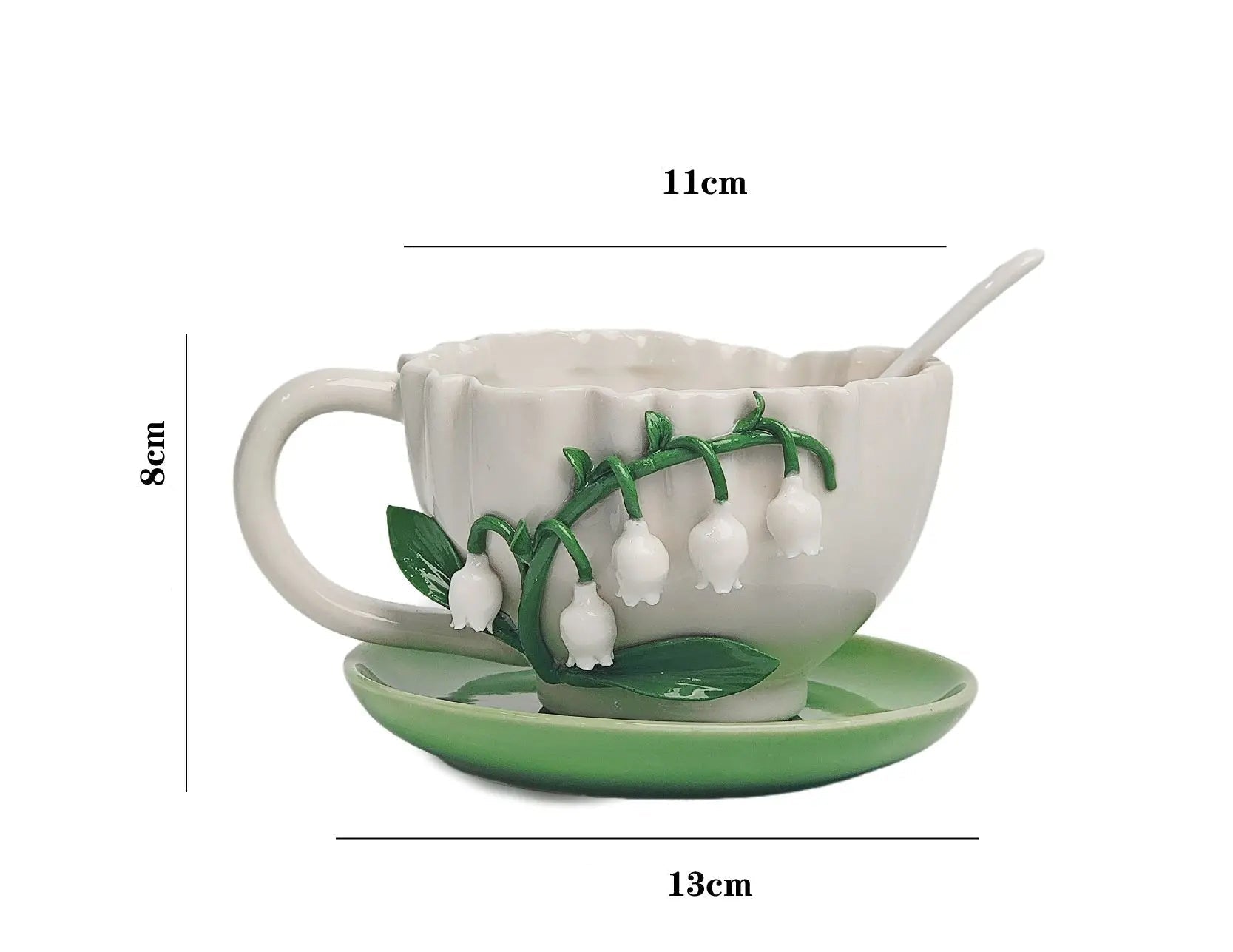 Ceramic Lily of The Valley Mug & Saucer
