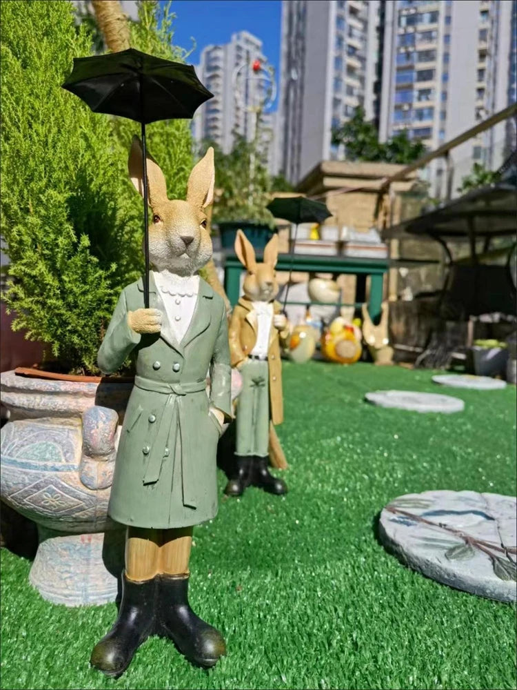 Rabbit Couple Ornament - Floral Fawna