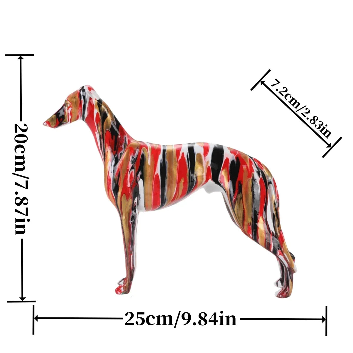 Abstract Greyhound Sculpture - Floral Fawna