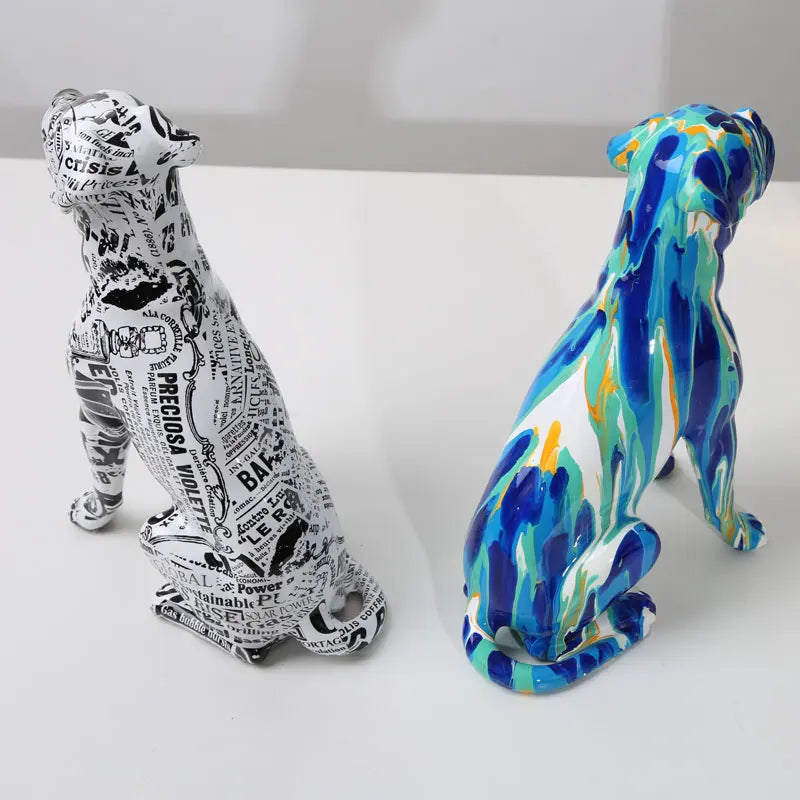 Abstract Boxer Sculpture - Floral Fawna