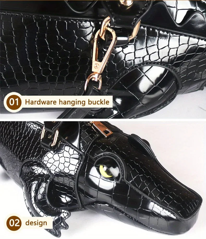 3D Alligator Crossbody Bag - Floral Fawna