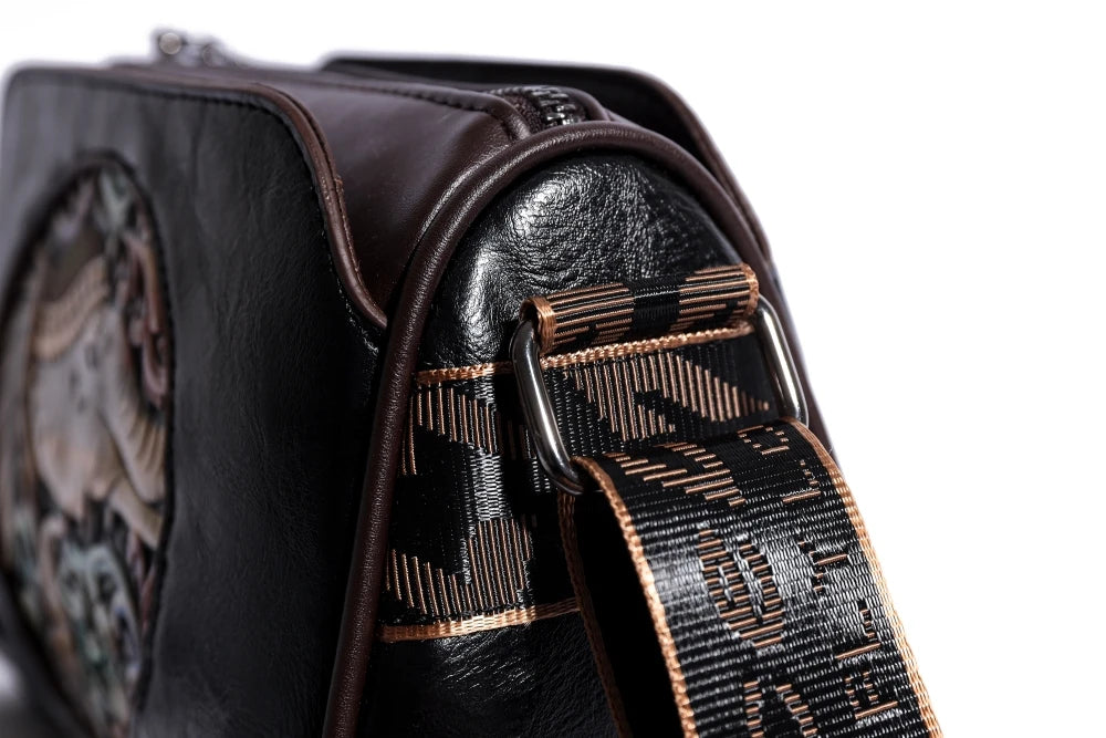 Elephant Embossed Messenger Bag - Floral Fawna