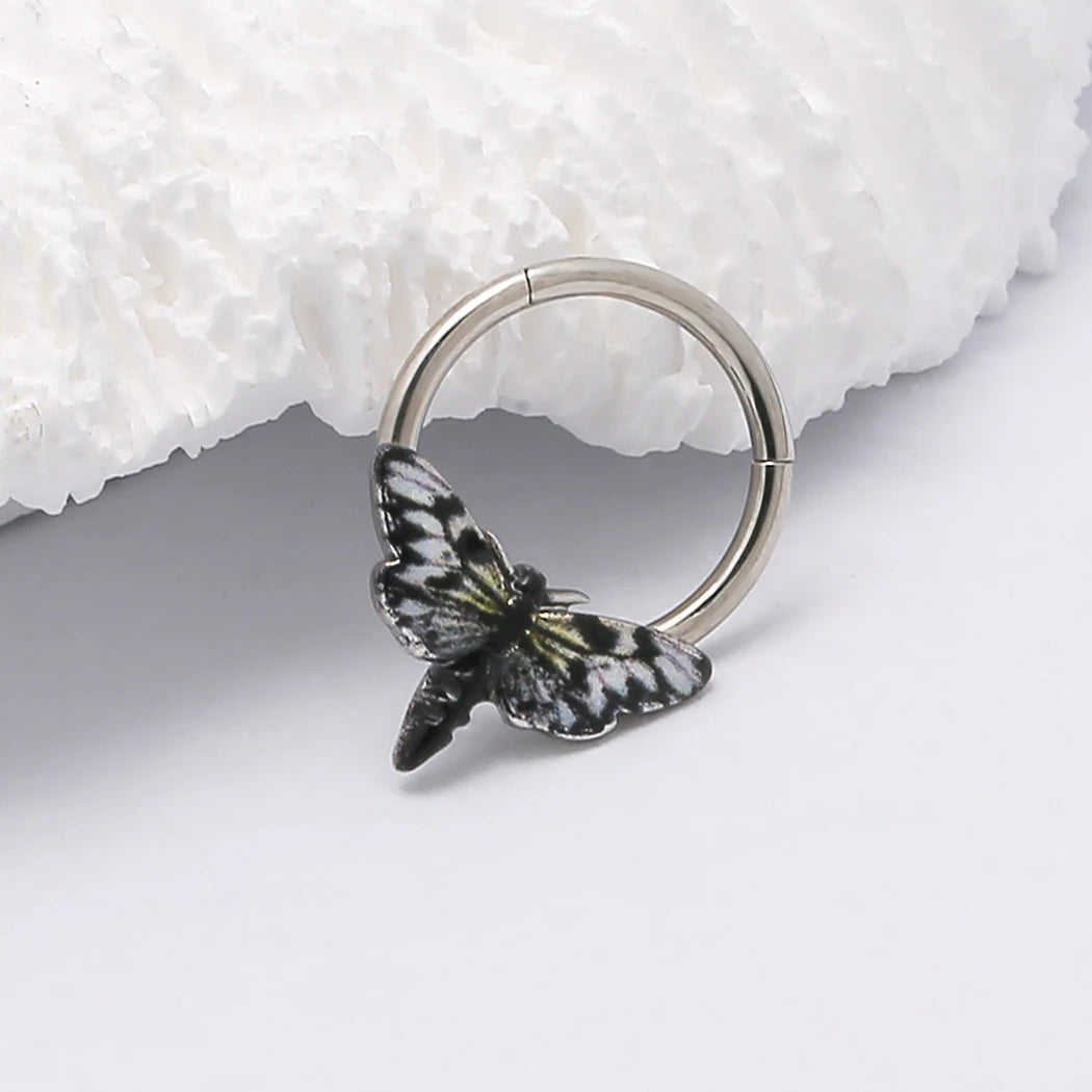 Moth Septum Nose Ring - Floral Fawna