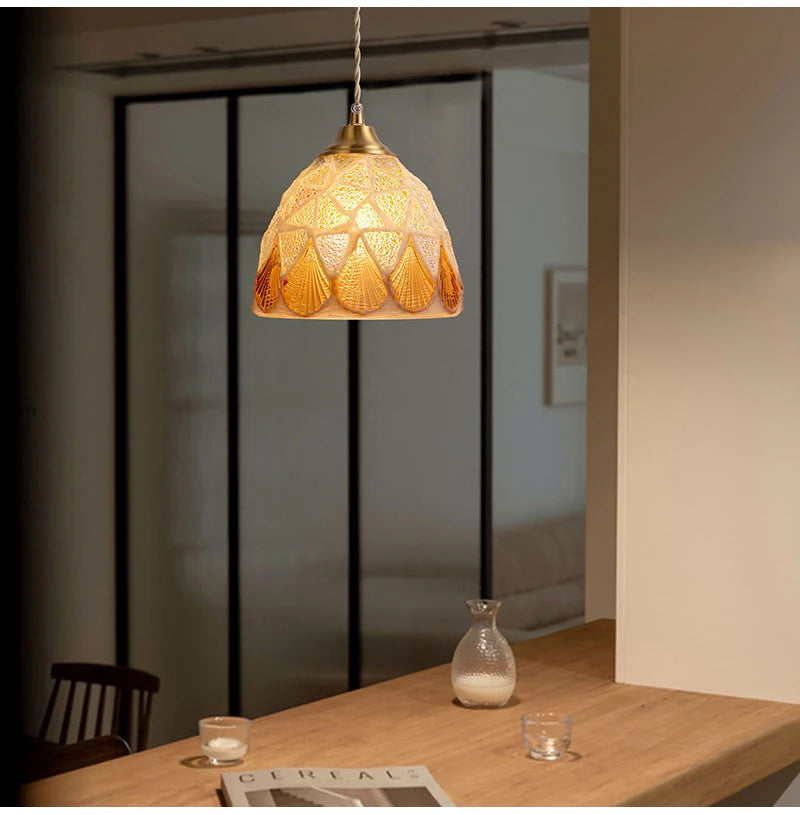 Mediterranean Sea Shell Pendant Lamp - Floral Fawna