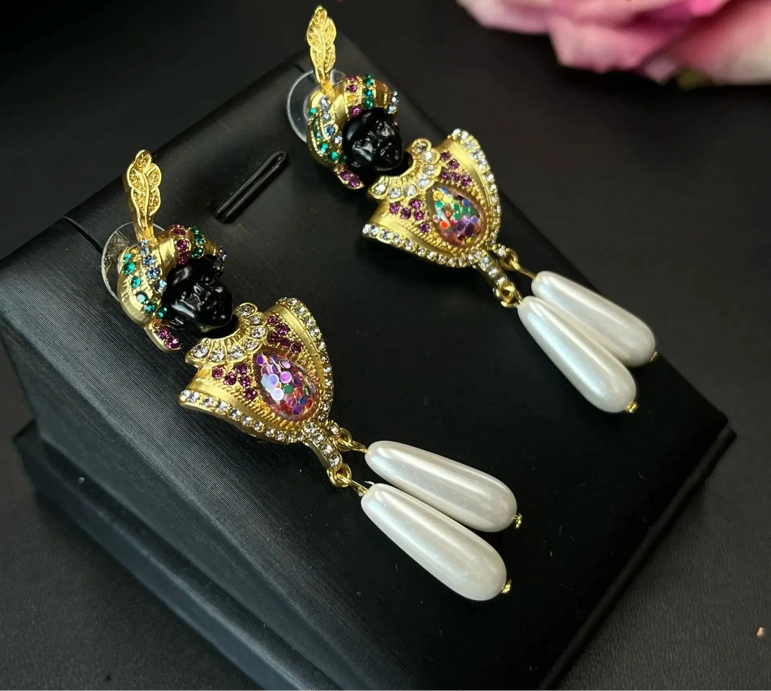 Tribal Chief Earrings - Floral Fawna