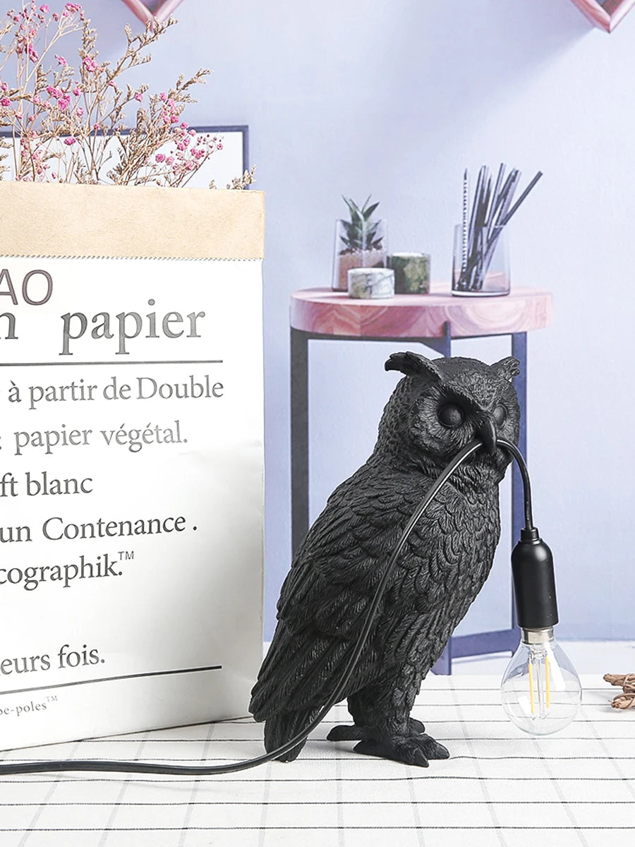 Owl Table Lamp - Floral Fawna