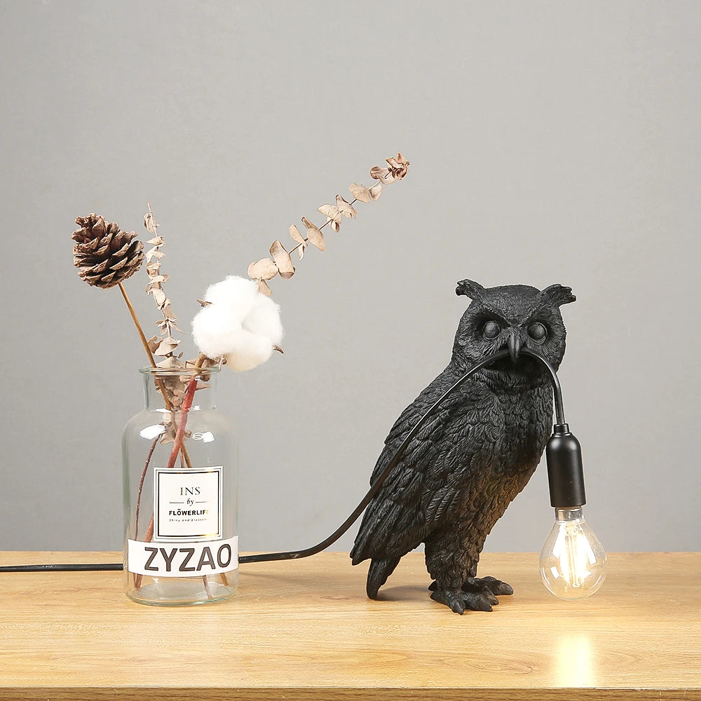 Owl Table Lamp - Floral Fawna
