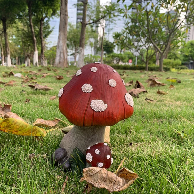 Mushroom Garden Ornament - Floral Fawna