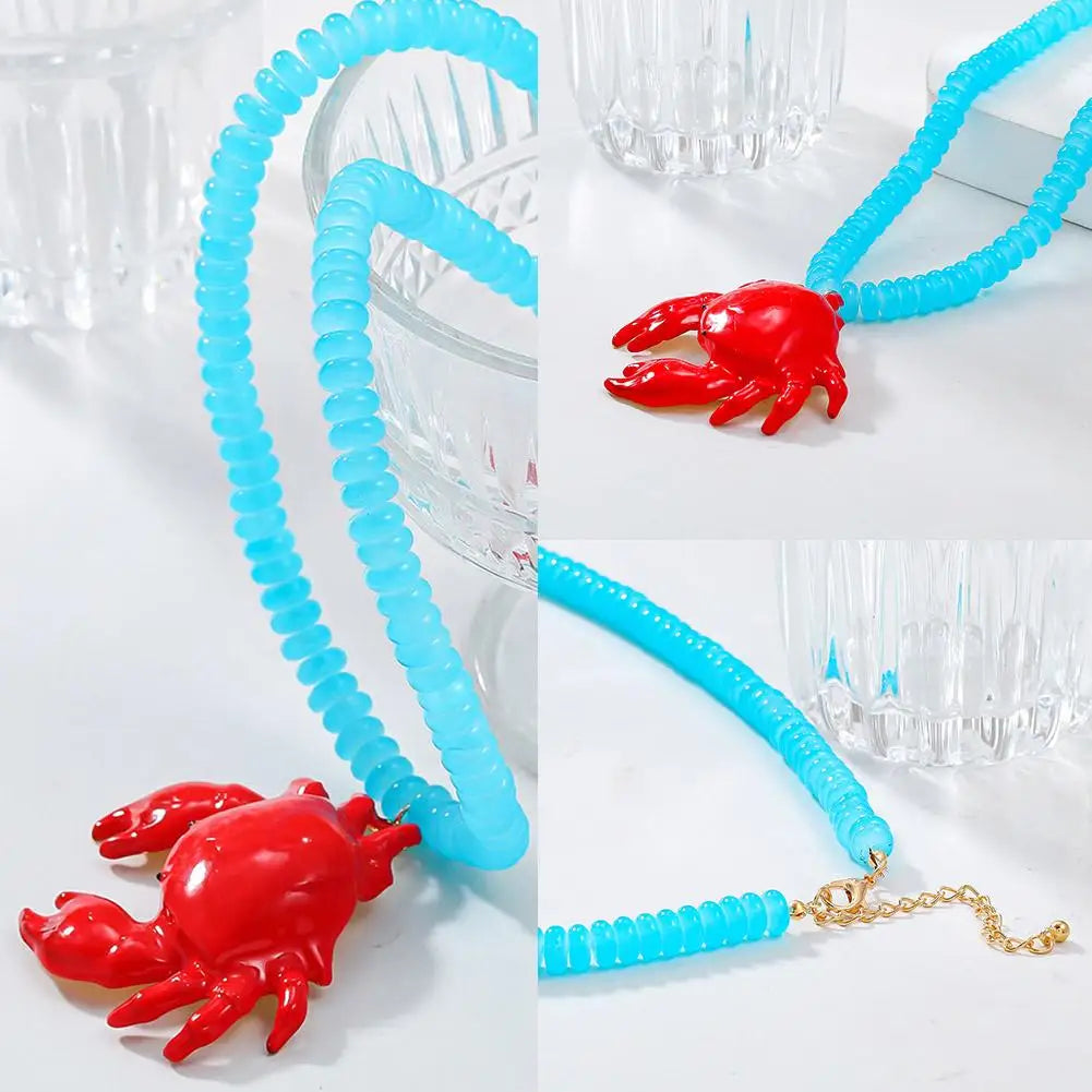 Statement Crab Necklace - Floral Fawna