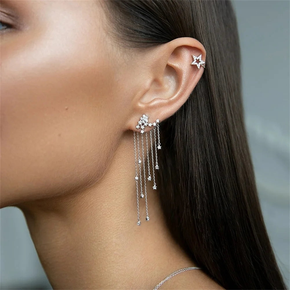 Sterling Silver Constellation & Shooting Stars Earrings - Floral Fawna