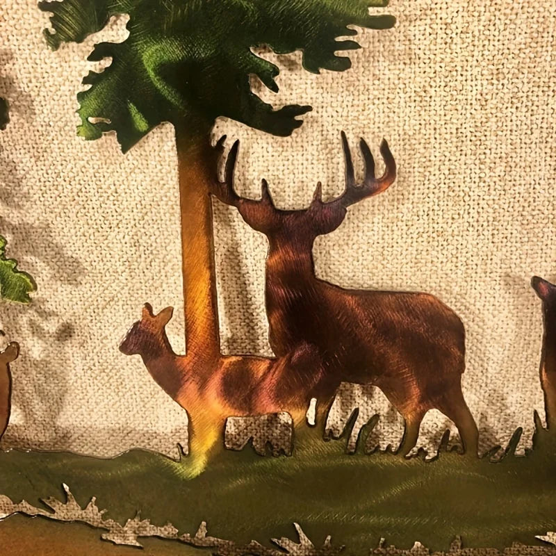 Woodland Scenery Metal Wall Art - Floral Fawna