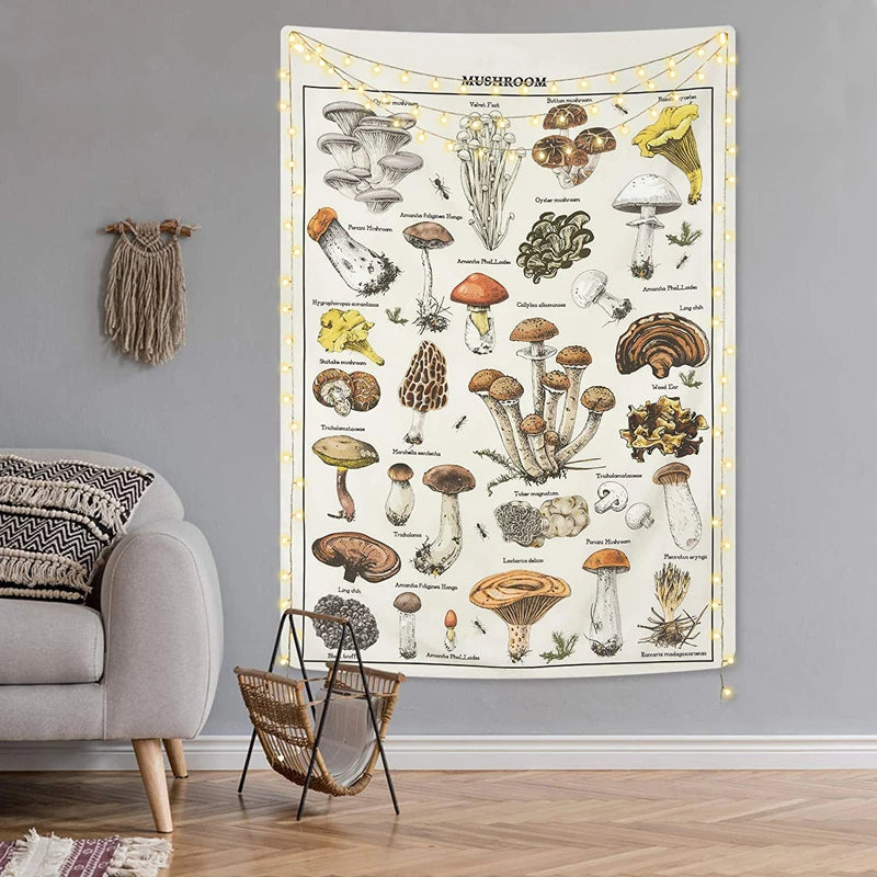 Mushroom Tapestry Wall Hanging - Floral Fawna