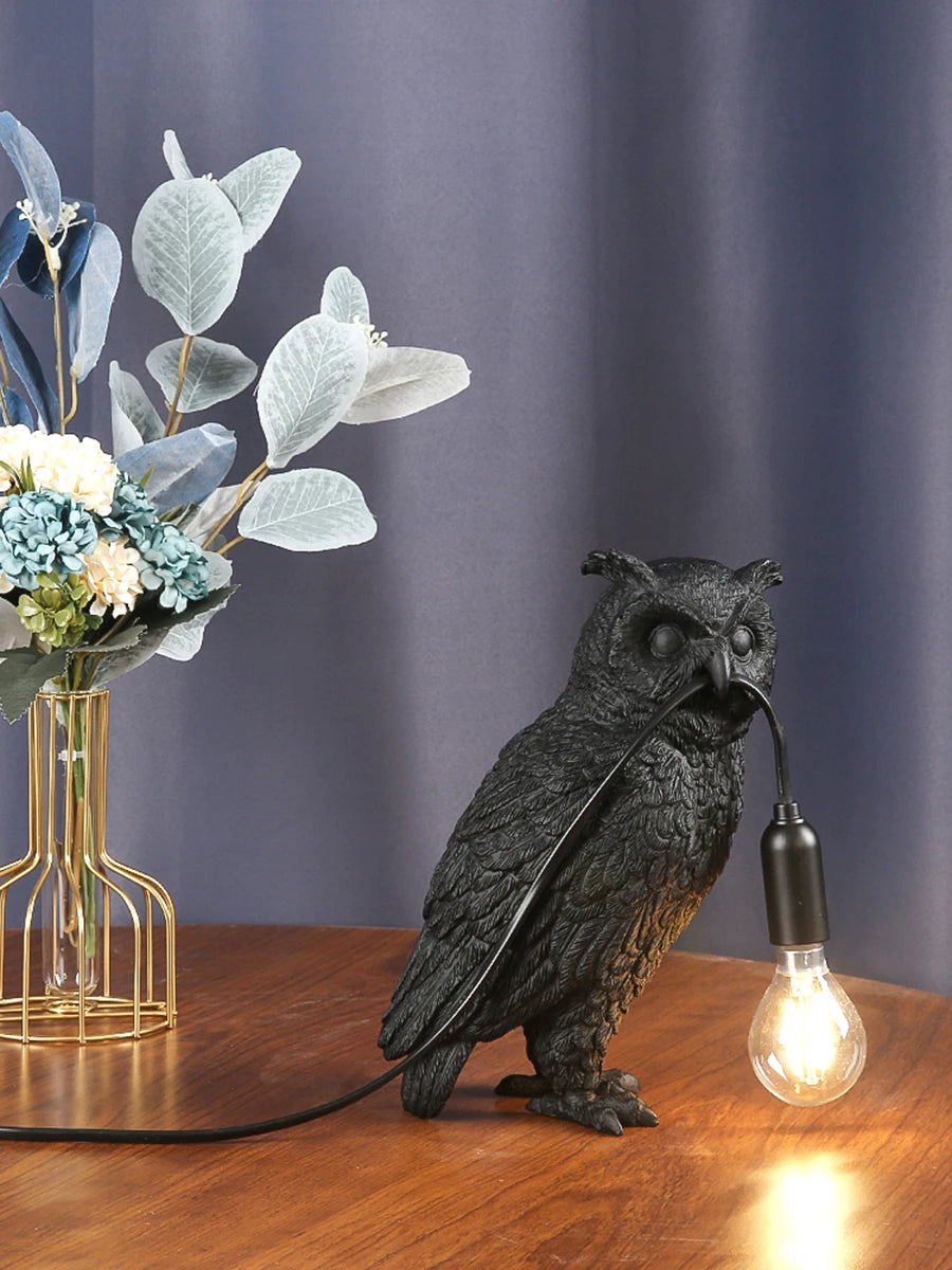 Owl Table Lamp - Floral Fawna