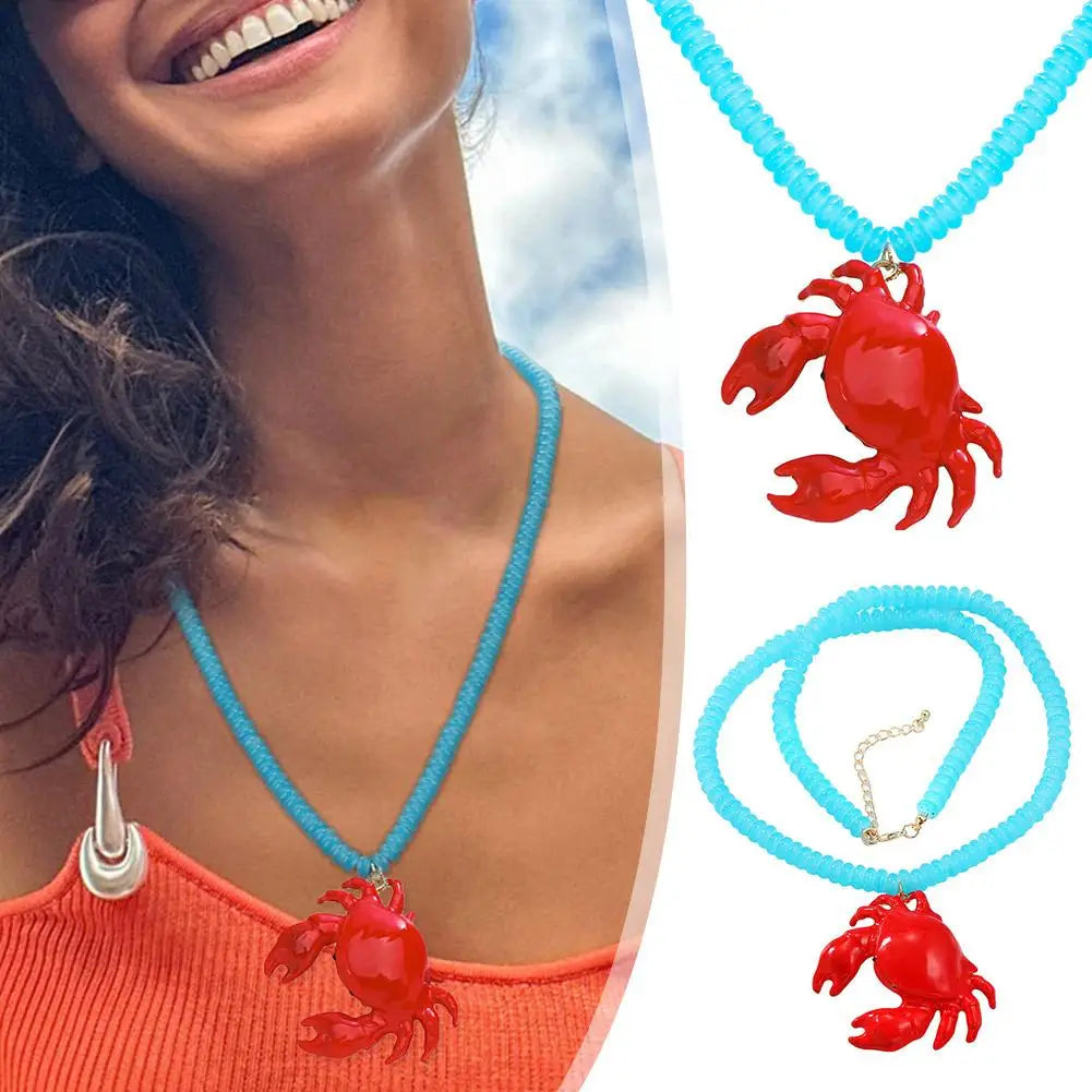 Statement Crab Necklace - Floral Fawna