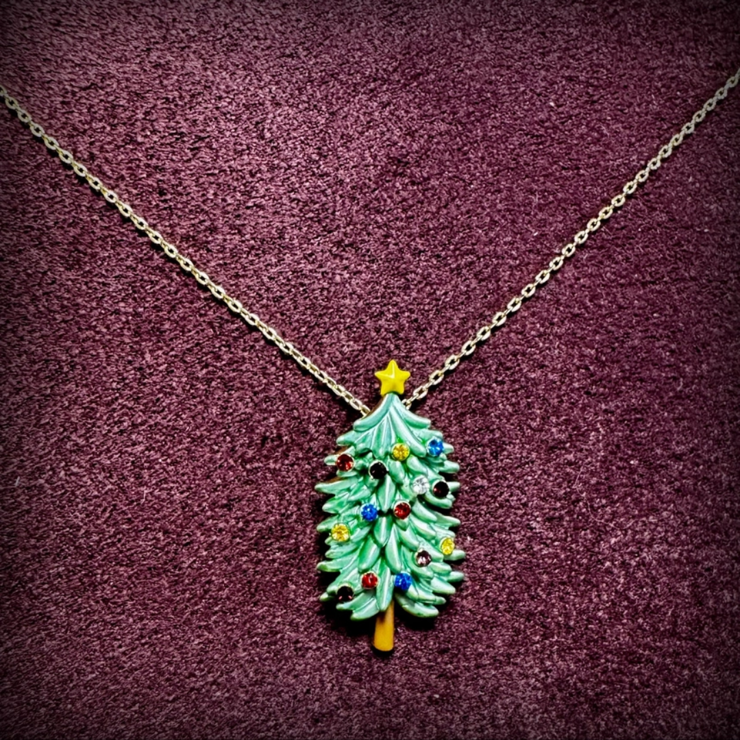 Gold Plated Christmas Tree Necklace