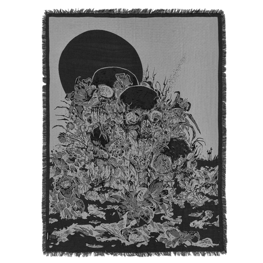 Floral Skull Tapestry