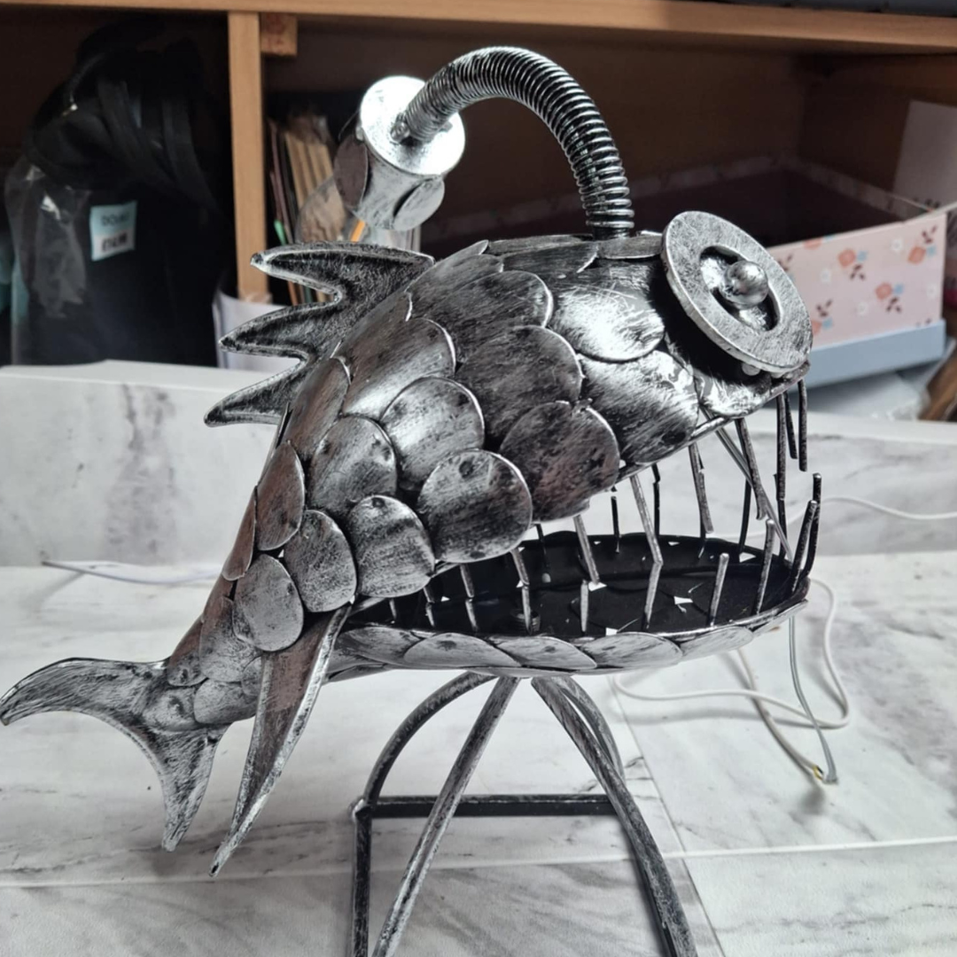 Iron Angler Fish Table Lamp