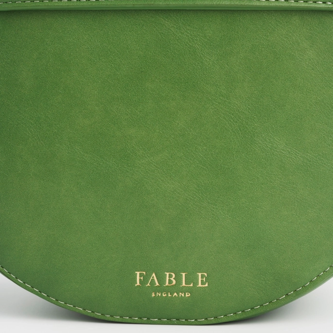 Fawn & Snail Green Embroidered Top Handle Bag