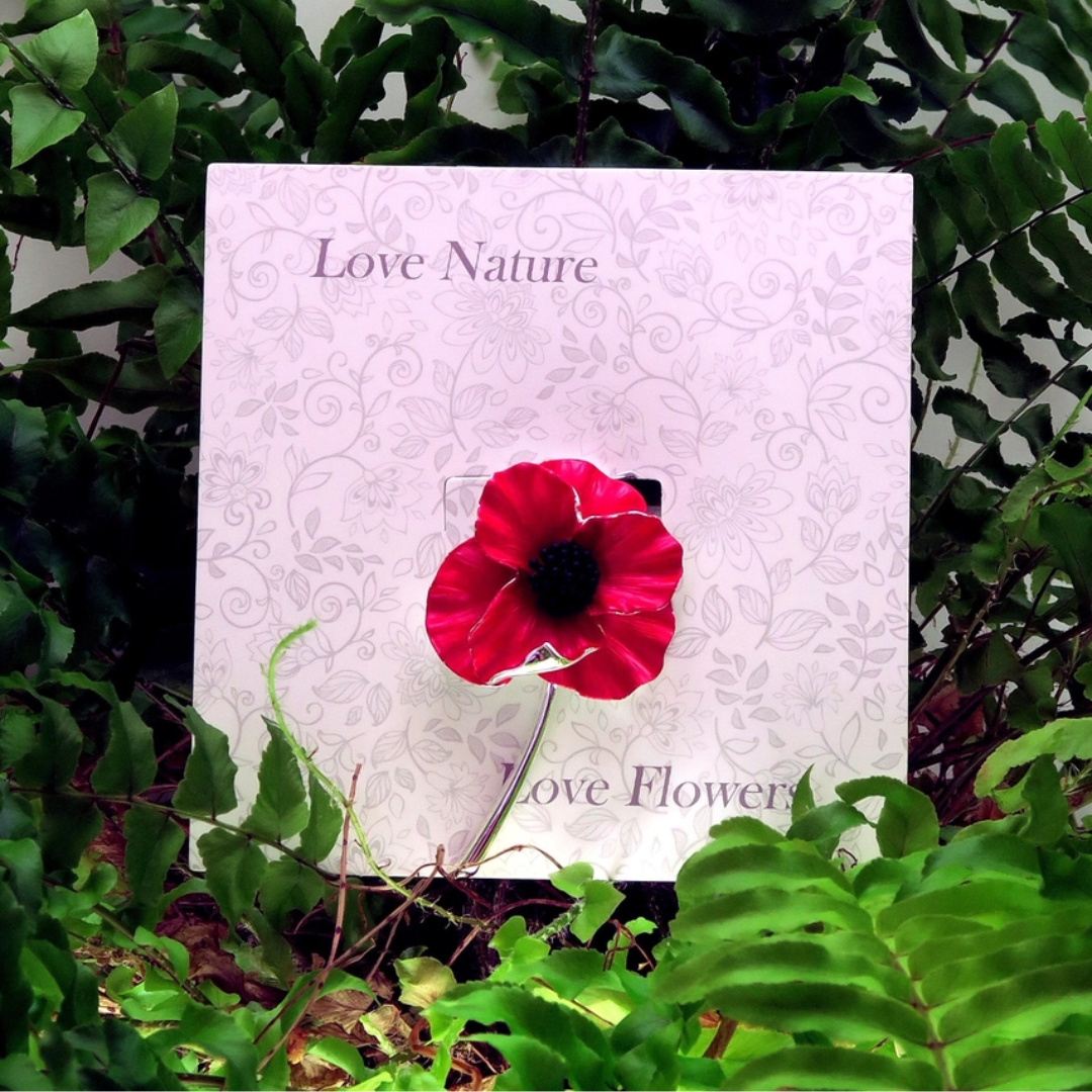 Poppy Red Flower Brooch