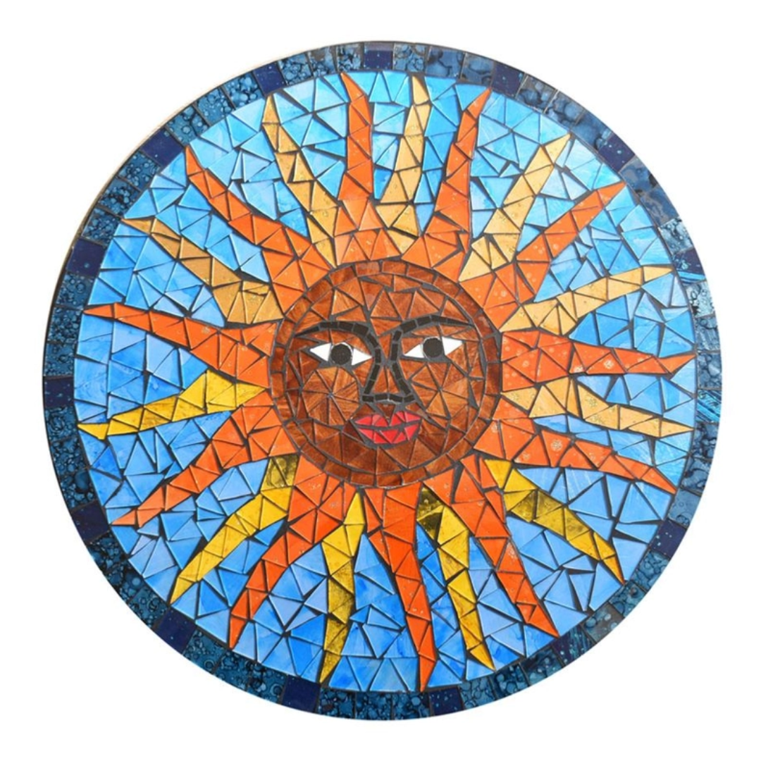 Glass Sun Mosaic Wall Hanging