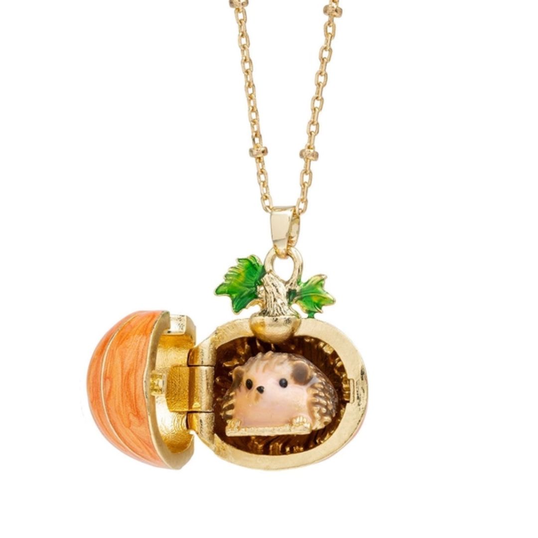 Hedgehog & Pumpkin Locket