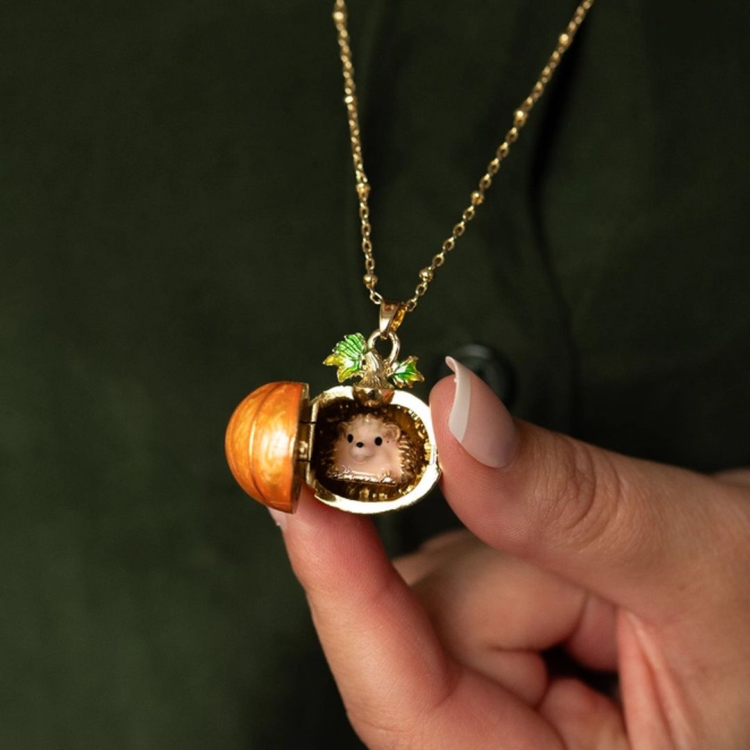 Hedgehog & Pumpkin Locket