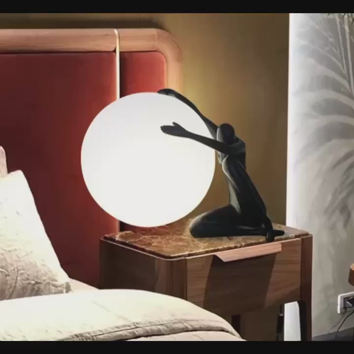 Human and Moon Table Light