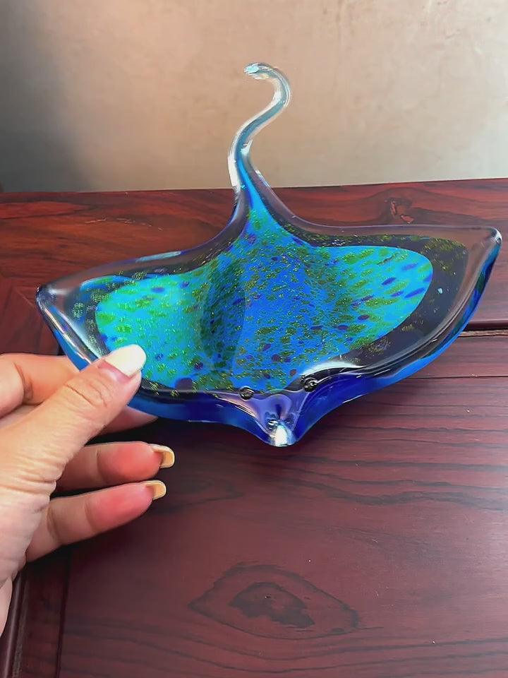 Glass Blown Sting Ray Sculpture