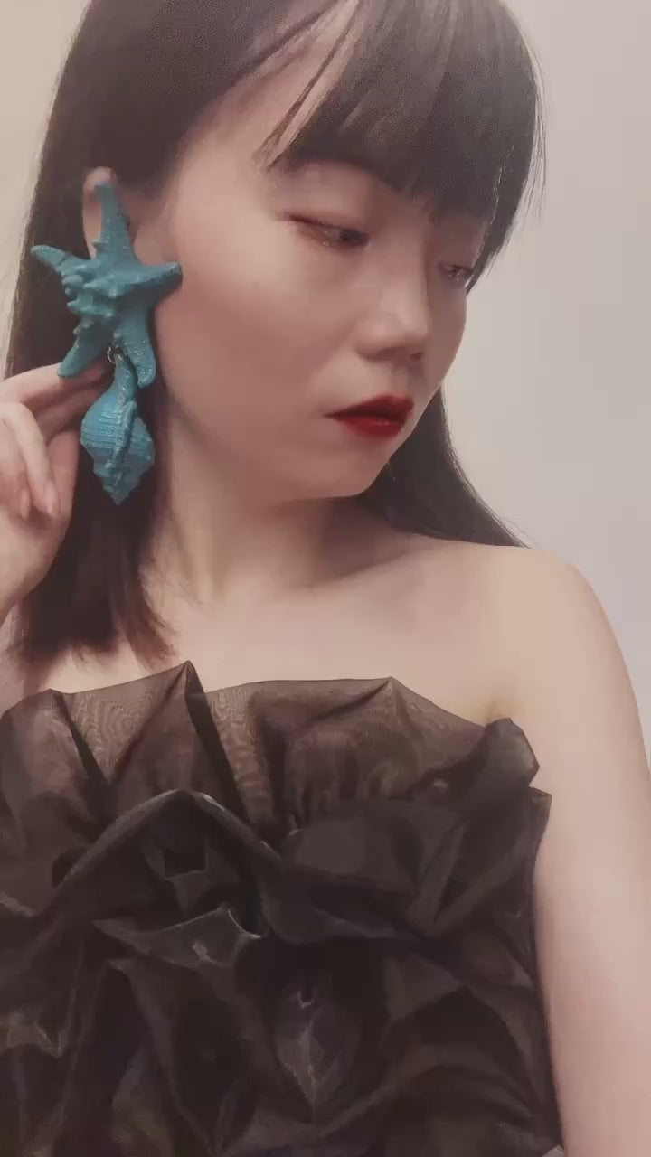 Starfish & Conch Statement Earrings