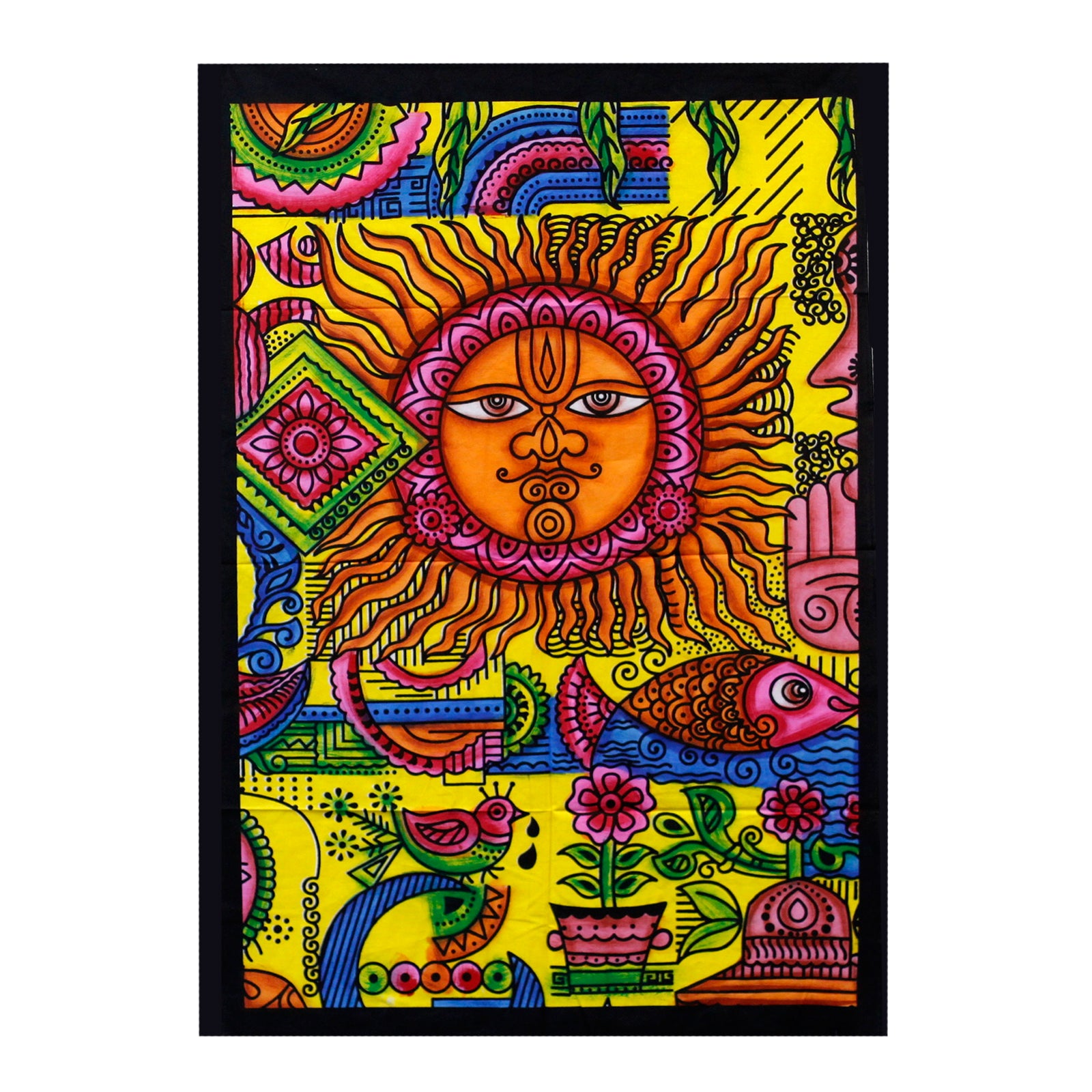 Hand Brushed Cotton Wall Hangings - Floral Fawna