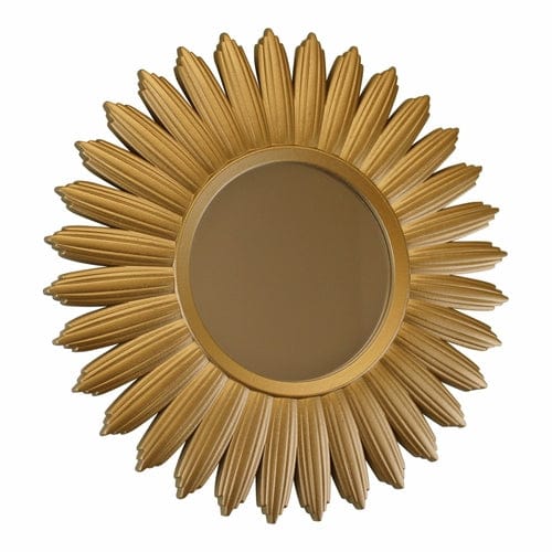Large Gold Sun Mirror - Floral Fawna