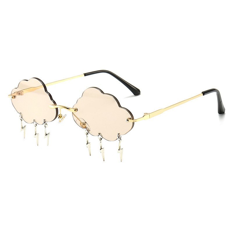 Cloud & Lightening Bolt Festival Sunglasses - Floral Fawna