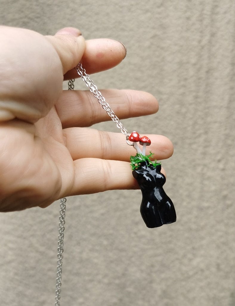Mushroom Goddess Earrings & Necklace Set - Floral Fawna