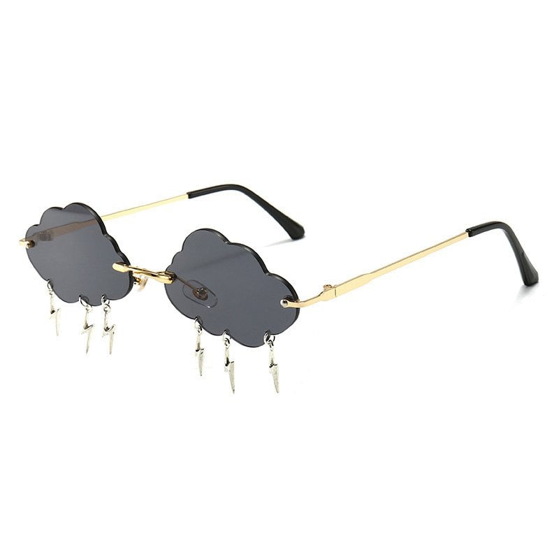 Cloud & Lightening Bolt Festival Sunglasses - Floral Fawna
