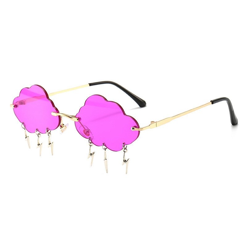 Cloud & Lightening Bolt Festival Sunglasses - Floral Fawna