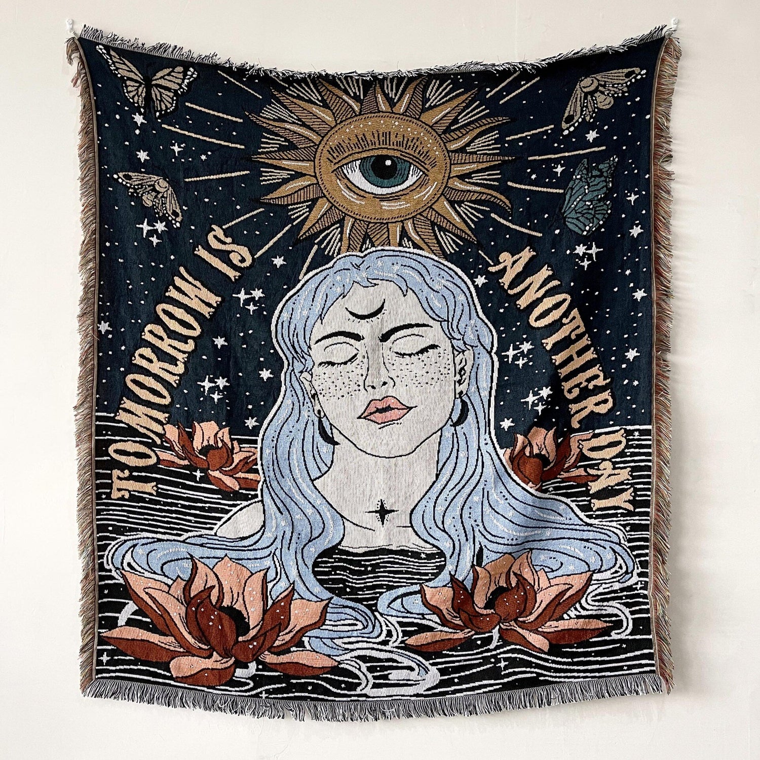 Evil Eye Tapestry Throw - Floral Fawna