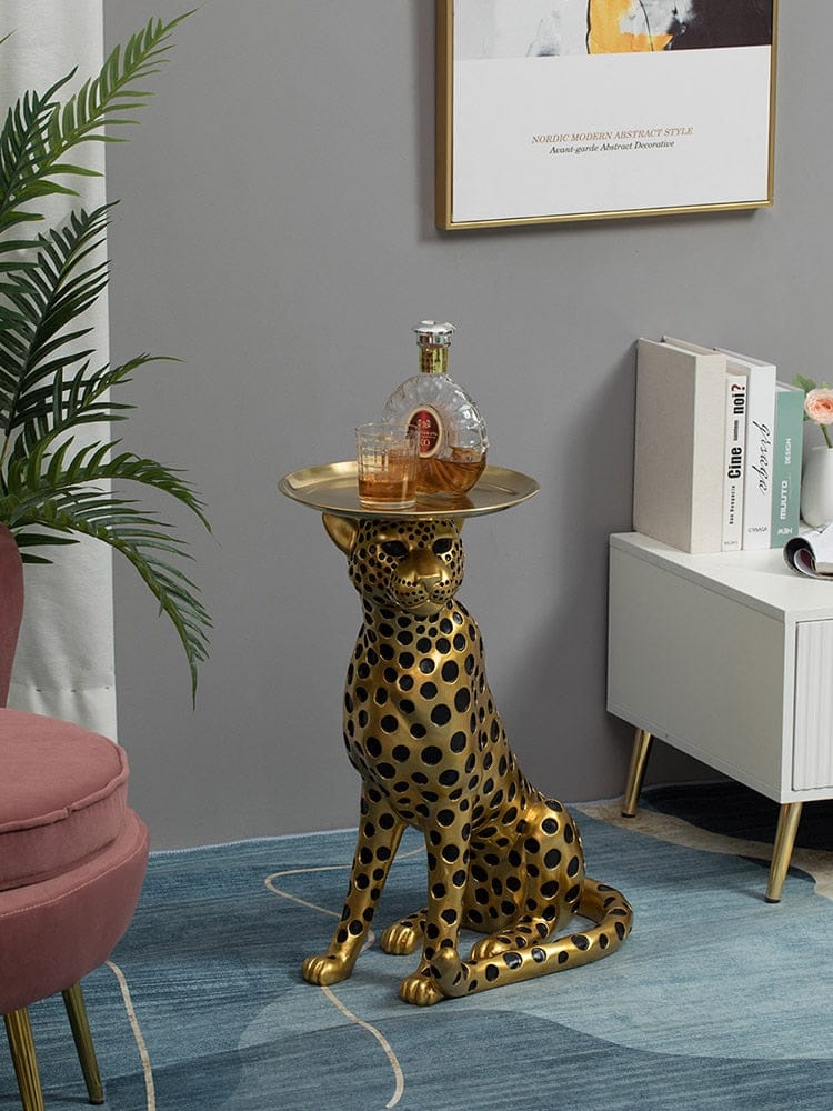 Large Leopard Drink Stand - Floral Fawna