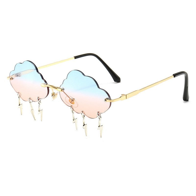 Cloud & Lightening Bolt Festival Sunglasses - Floral Fawna